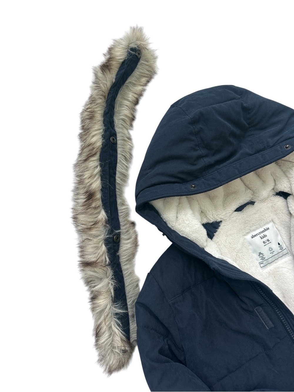 abercrombie kids Navy Puffer Coat - Picture 8 of 8